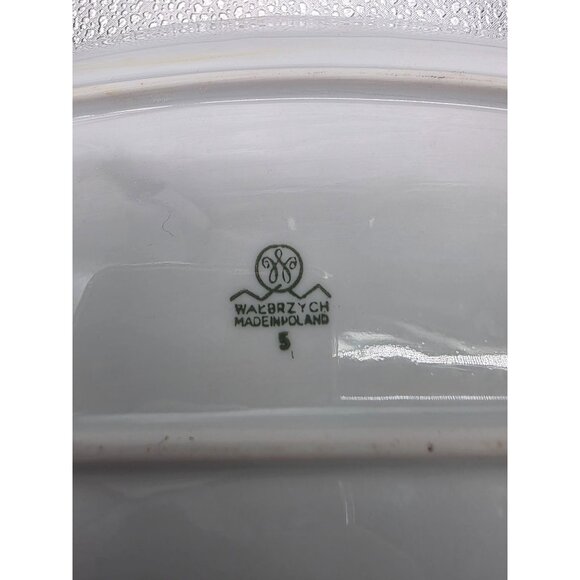 Walbrzych Empire Oval Serving Platter With Gold Trim 13" × 8" Made In Poland - Picture 5 of 5